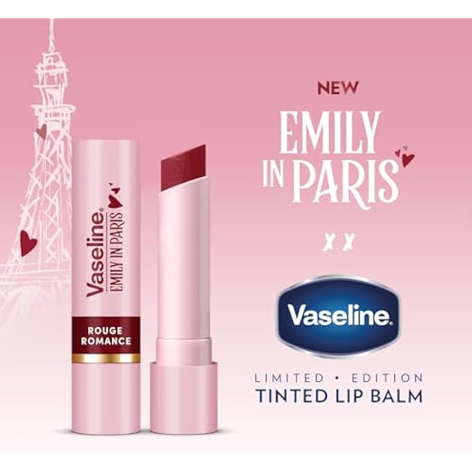 Vaseline X EMILY IN PARIS, LIMITED EDITION ROUGE ROMANCE, RED TINTED LIP BALM STICK, UP TO 24-HR MOISTURIZATION, 3G - Image 2